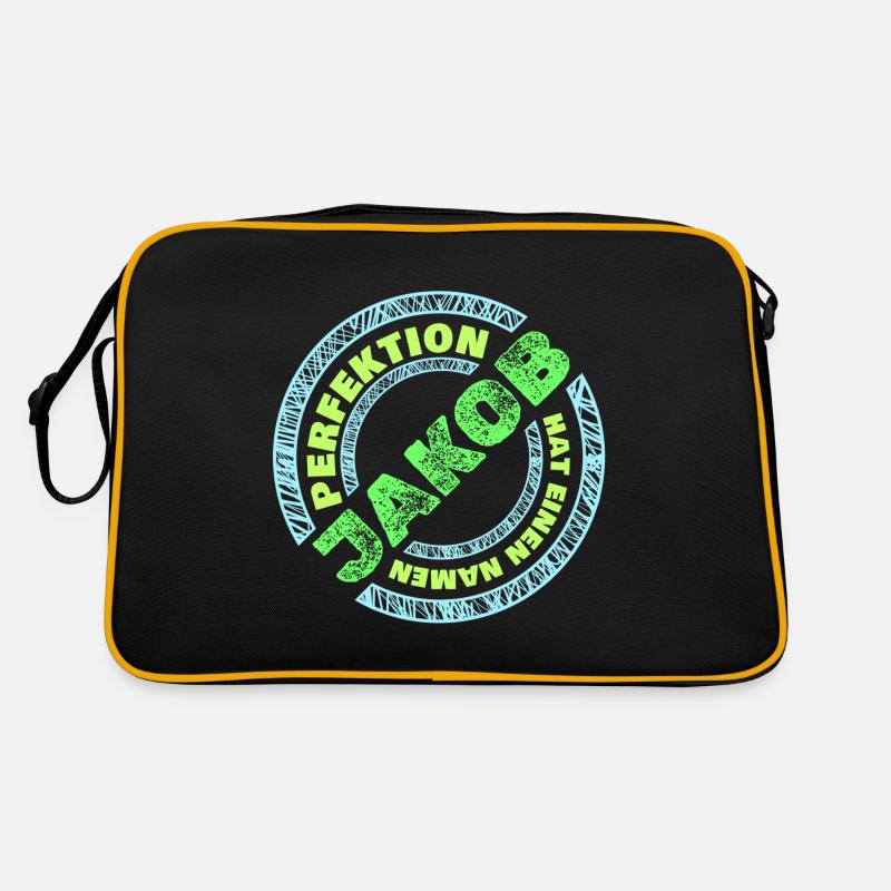 Jakob - Retro Tasche - Schwarz/Gold
