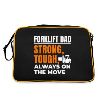Forklift Operator Dad Heavy Equipment Driver - Retro Bag - black/gold - Back