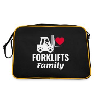 Forklift Operator Heavy Equipment Driver Family - Retro Bag - black/gold - Back