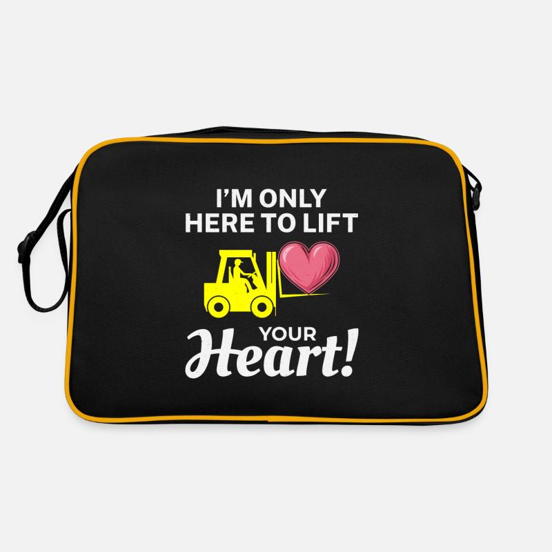 Gabelstaplerfahrer Fahrer Valentinstag Lustig Retro Tasche