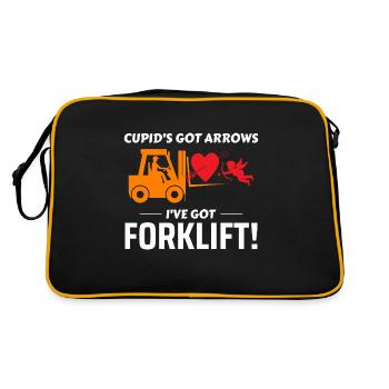 Forklift Operator Driver Valentine’s Day Funny - Retro Bag - black/gold - Back