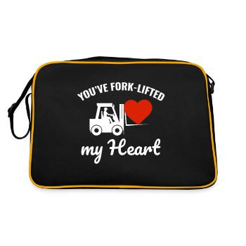 Forklift Operator Driver Valentine’s Day Funny - Retro Bag - black/gold - Back