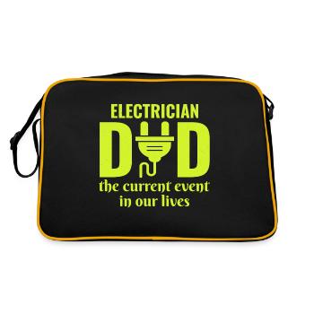 Electrician Dad Electrical Technician Fathers day - Retro Bag - black/gold - Back