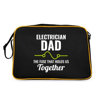 Electrician Dad Electrical Technician Engineer - Retro Bag - black/gold - Back