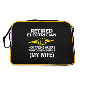 Elektriker im Ruhestand: Home Office - Retro Tasche - Schwarz/Gold - Hinten