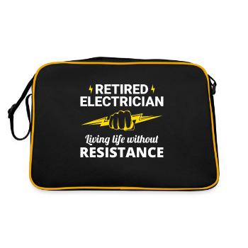 Elektriker im Ruhestand: Leben ohne Widerstand - Retro Tasche - Schwarz/Gold - Hinten