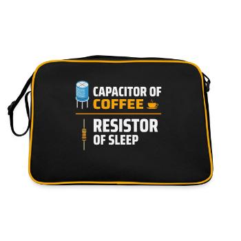 Électricien : Condensateur de café, résistance de veille - Sac Retro - noir/or - Dos