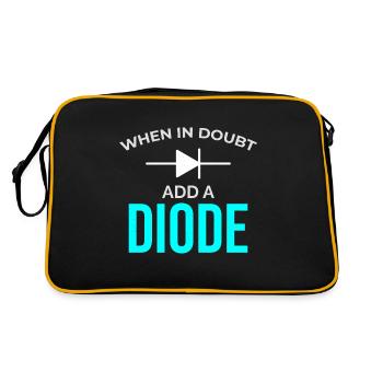 Électricien : En cas de doute, ajoutez une diode - Sac Retro - noir/or - Dos