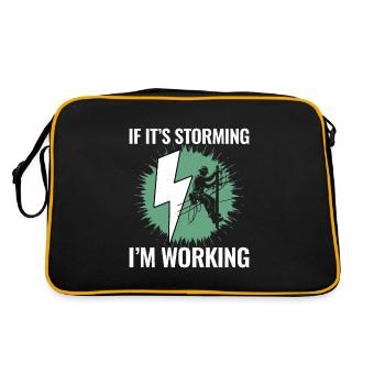 Lineman Storm Work Brave Dedicated Hero - Retro Bag - black/gold - Back