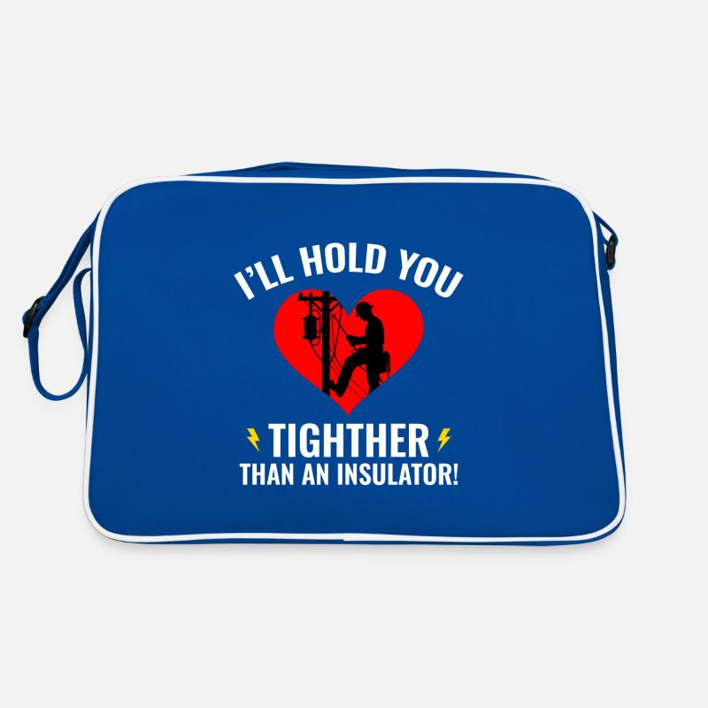 Lineman Valentine Isolant Amour Humour Design Sac Retro