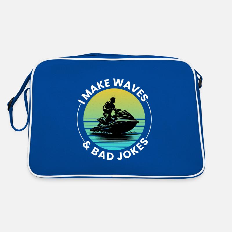 I Make Waves & Bad Jokes Jet Skiing Retro Bag