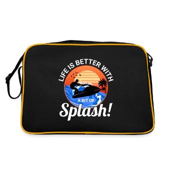 La vie est meilleure avec un peu de jet ski splash - Sac Retro - noir/or - Dos
