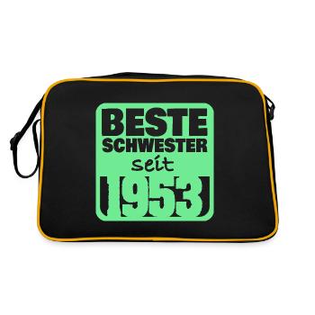 Schwester 1953 - Retro Tasche - Schwarz/Gold - Hinten