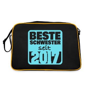 Geschwister 2017 - Retro Tasche - Schwarz/Gold - Hinten