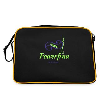 Powerfrau - Retro Tasche - Schwarz/Gold - Hinten