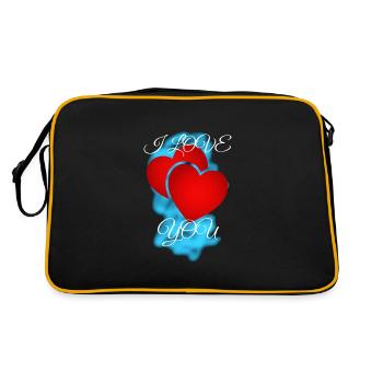 Ich Liebe Dich - Retro Tasche - Schwarz/Gold - Hinten