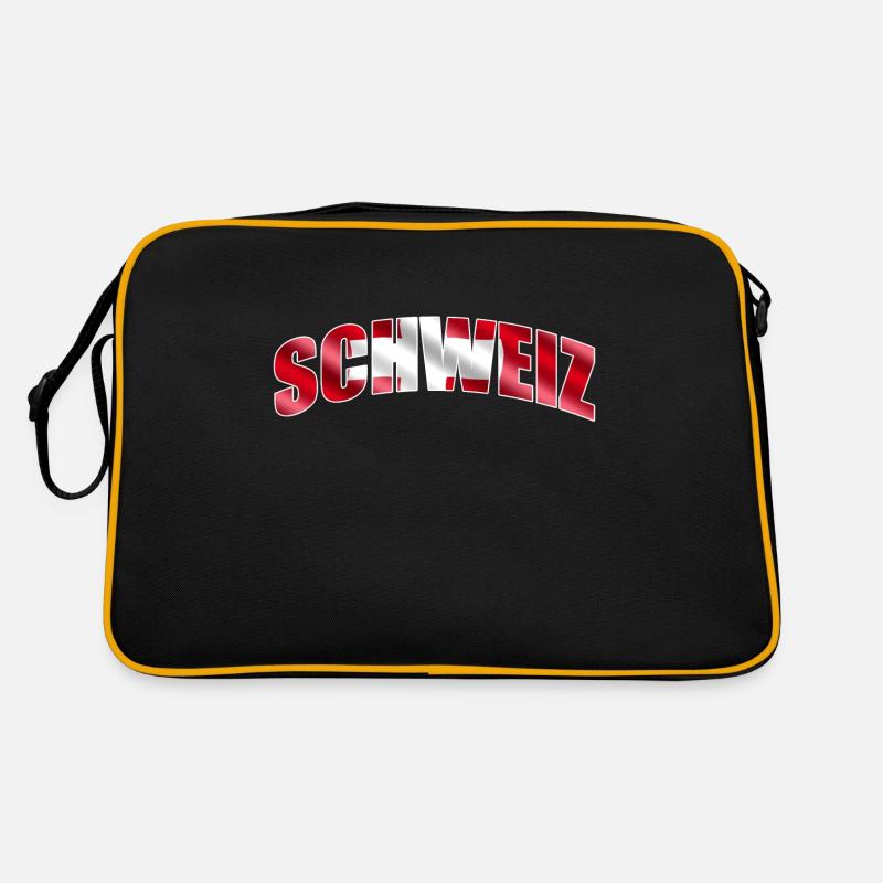 Schweiz - Retro Tasche - Schwarz/Gold