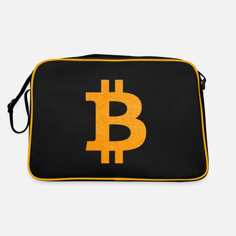 Bitcoin - Retro Tasche - Schwarz/Gold