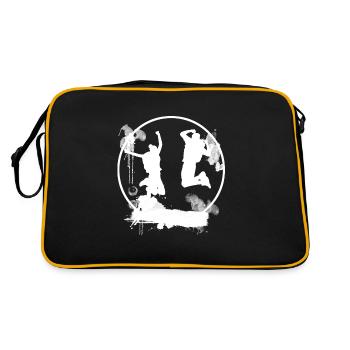 Sauter de joie - Joie de vivre blanc - Sac Retro - noir/or - Dos