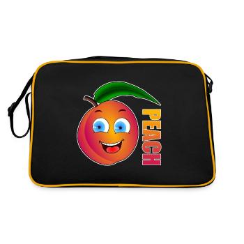 Peach Pfirsich - Retro Tasche - Schwarz/Gold - Hinten