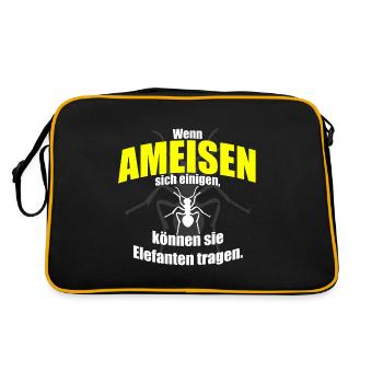 Ant ants - Retro Bag - black/gold - Back