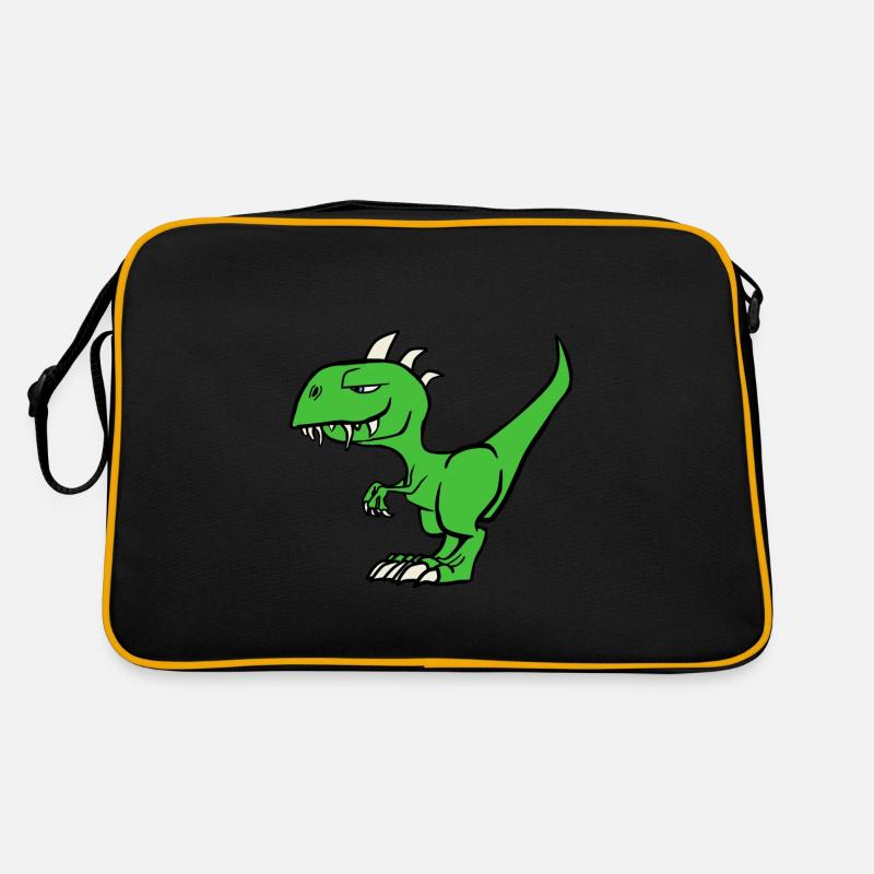 Dinosaurier - Retro Tasche - Schwarz/Gold