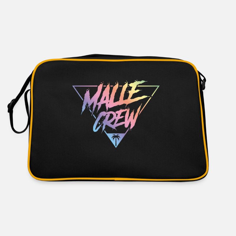 Malle crew bunt - Retro Tasche - Schwarz/Gold