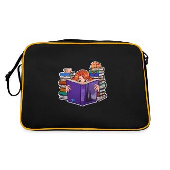 Literatur von TechPrincess - Retro Tasche - Schwarz/Gold - Hinten