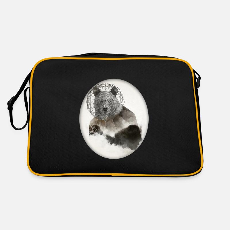 Bear bear poly art Retro Bag