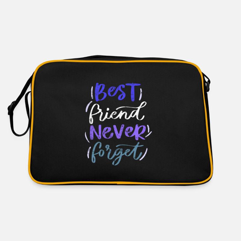 Beste Freunde - Retro Tasche - Schwarz/Gold