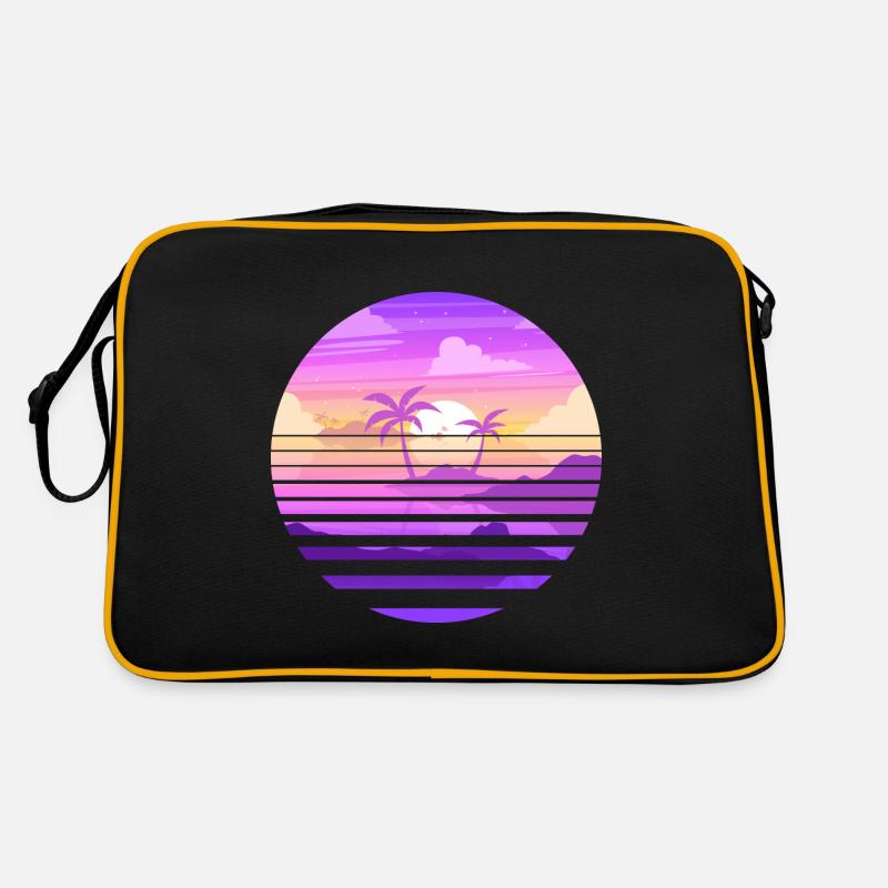 Coucher de soleil sur île paradisiaque Sac Retro
