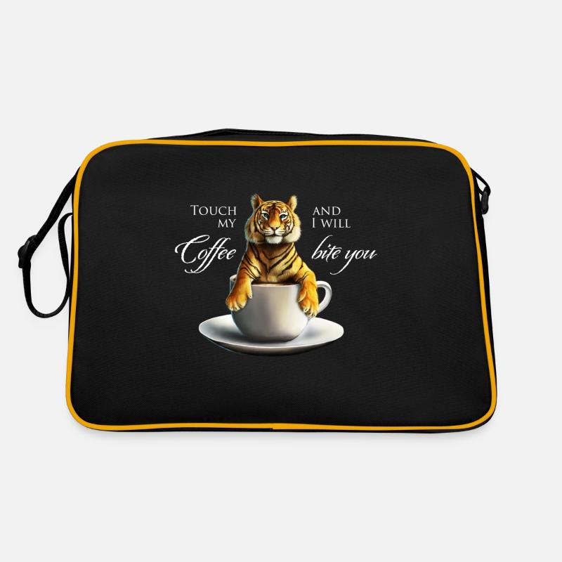 Touch my Coffee and I will bite you - Retro Tasche - Schwarz/Gold