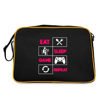 Manger dormir jeu répéter - Sac Retro - noir/or - Dos