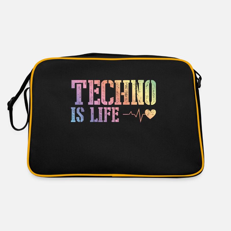 techno ist leben Retro Tasche