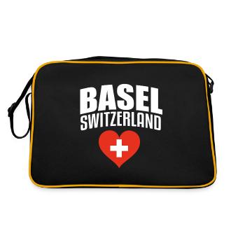 Basel Schweiz Switzerland - Retro Bag - black/gold - Back