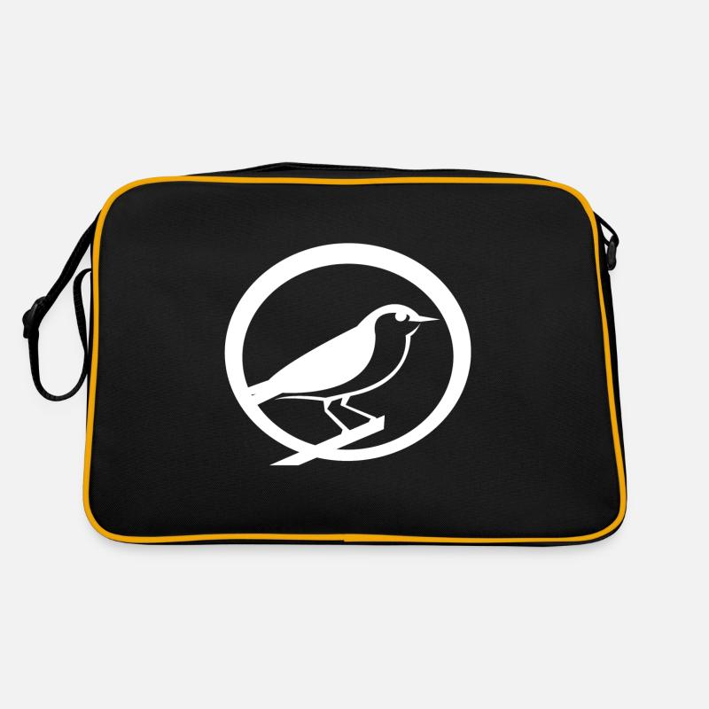 Vogel - Retro Tasche - Schwarz/Gold