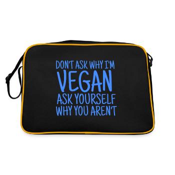 VEGAN VEGANER - Retro Tasche - Schwarz/Gold - Hinten