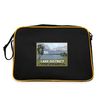 Lake District windermere in the lakes Cumbria - Retro Bag - black/gold - Back