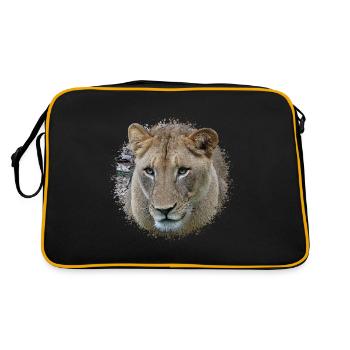 Löwin - Retro Tasche - Schwarz/Gold - Hinten