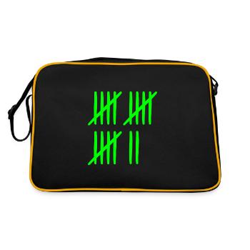 Strichliste 17 Jahre 17 Monate 17 Wochen - Retro Tasche - Schwarz/Gold - Hinten
