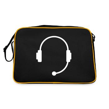 Headphone Earbuds Headset Gift - Retro Bag - black/gold - Back