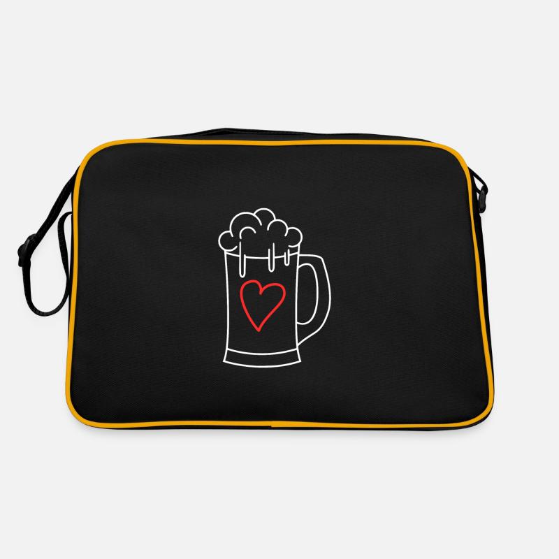 Bier Liebe Herz Retro Tasche