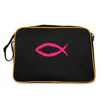 Poisson christianisme symbole religion église rose - Sac Retro - noir/or - Dos