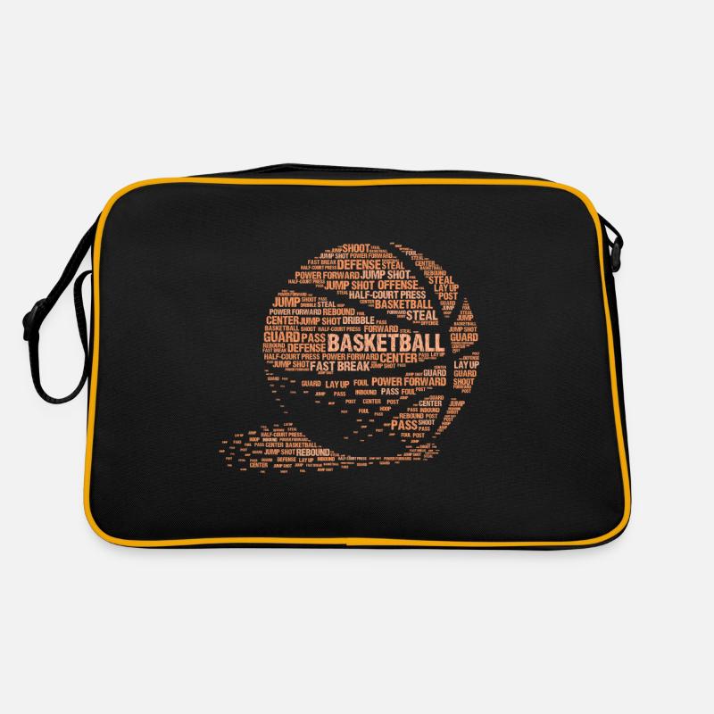 Style de calligraphie de typographie de basket-ball - Sac Retro - noir/or