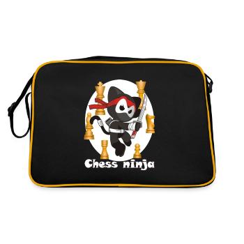 Motif d'échecs drôle en cadeau - Sac Retro - noir/or - Dos