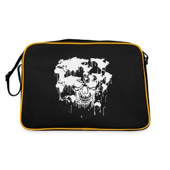 Skull. World. Pollution. - Retro Tasche - Schwarz/Gold - Hinten