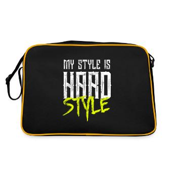 Hardstyle Musik - Retro Tasche - Schwarz/Gold - Hinten