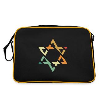 Davidstern - Retro Tasche - Schwarz/Gold - Hinten