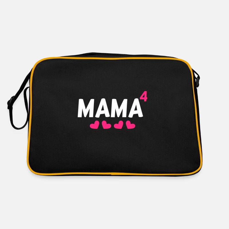 Mama hoch Vier 4 Kinder Retro Tasche