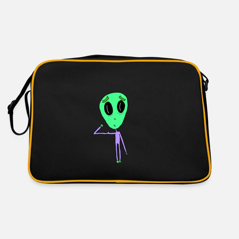 Alien with biceps Retro Bag